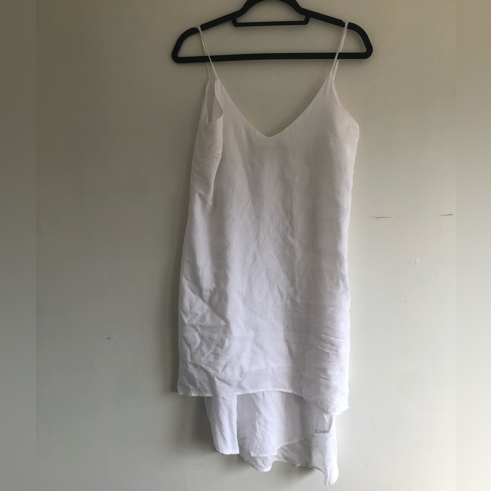 White slip dress Anthropologie